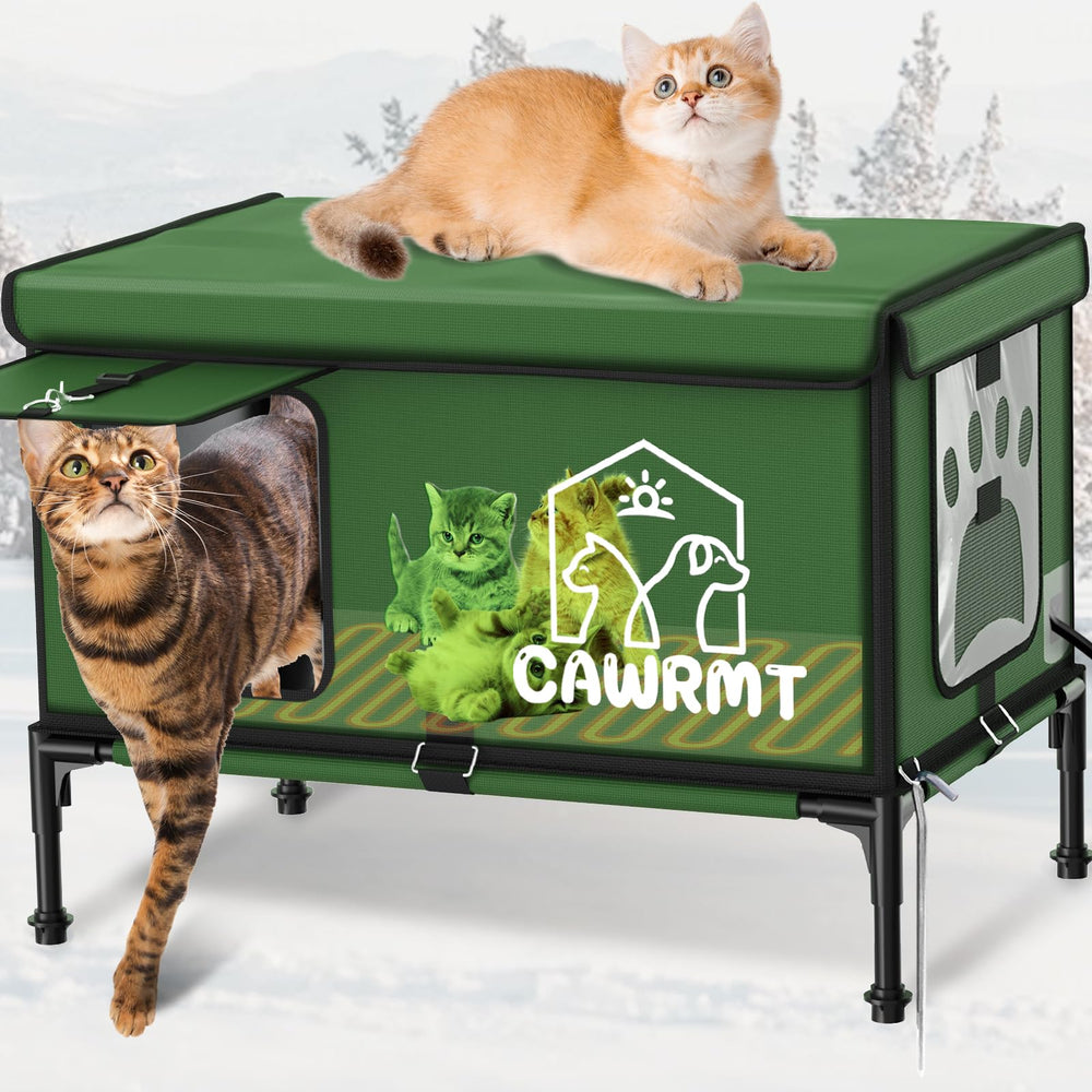 Engtesy outdoor cat house waterproof shell shields a cozy interior from rain and snow