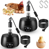 Enhon chicken coop heater with LED lighting glows warmly for year-round comfort in the coop