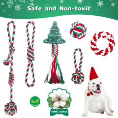 Enido dog rope toy for tug-of-war with durable cotton fibers for chewing