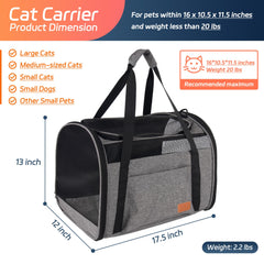 Eniosvar cat carrier showing airline-approved design and secure loop handles for balanced carrying