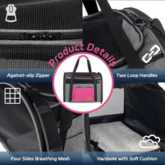Eniosvar cat carrier foldable design pink compact for easy storage