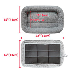Enjoying Cat Mat Bed 16x22 dimension shown for curling sleep in crate