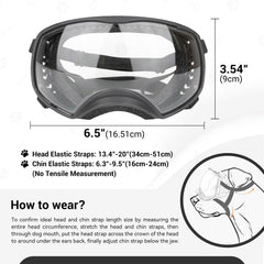 Enjoying Clear Dog Goggles show adjustable straps for secure fit on medium to large breeds.