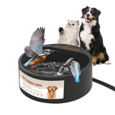 Enjoying heated pet bowl showing ice-free water ready for winter pets