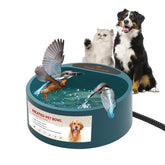 Enjoying heated pet bowl outdoors with 2.2L capacity for pets in winter