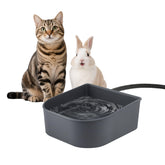 Enjoying heated pet bowl outdoor cat drinking in cold weather keeps water warm