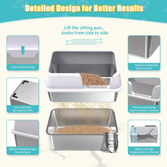 EODO XL open-lid view demonstrates easy sifting and waste separation
