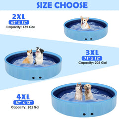 Eooqi 87-inch dog pool shows splash pad usage for versatile backyard fun.