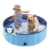 Eooqi Foldable Dog Pool open frame shows sturdy construction for outdoor play.