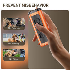 Eorery dog bark deterrent device compact size fits pocket for portability.