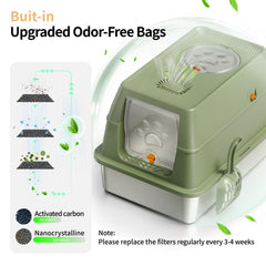 Eosarcu green carbon filters provide odor control.