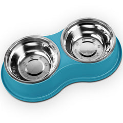 EpetsLove dog bowls large set with dual bowls for food and water