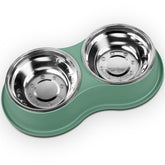 EpetsLove large double bowls set with raised stand for feeding comfort.