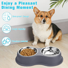 EpetsLove removable-stainless-steel-bowls simplify cleaning after meals.