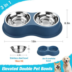 EpetsLove stainless steel bowls closeup highlighting safe, durable material for hot meals.