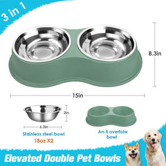 EpetsLove stainless steel bowls close-up highlighting durable, safe material.