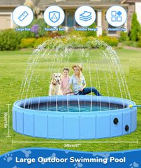 EPN large foldable dog pool folded compact demonstrates easy storage after use.