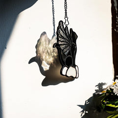 EPOGIFTS cloud cat suncatcher closeup highlights color fusion and shine.