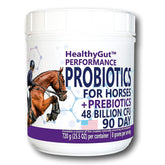 Equa Holistics HealthyGut Probiotics powder on horse food supports daily digestion