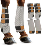 EQUEVRSE premium soft fly boots with outer mesh protect horse legs in turnout.