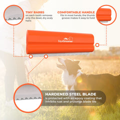 EquiGroomer EasyGroomer in use on short-haired dogs for efficient deshedding