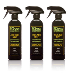 Eqyss Avocado Mist bottle closeup for weightless conditioning and shine.