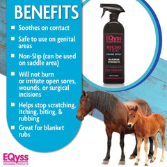 Eqyss Micro-Tek close-up on skin areas showing soothing care.