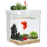 ERAARK Smart Betta Tank white 1.5-gallon on a desk with compact design for small spaces