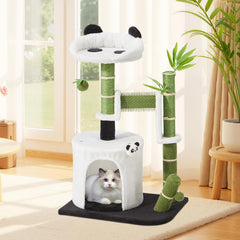 Erinnyees Panda Cat Tree top perch provides high observation for curious cats.