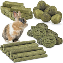 ERKOON bunny chew toys with Timothy cakes promote dental wear and enrichment.