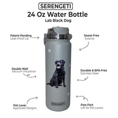 Es Pets Serengeti spill-proof lid with straw for easy sipping on hikes.