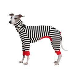 ESCCBOO Italian Greyhound Onesie striped turtleneck keeps whippet cool in warm weather