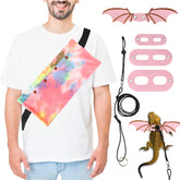 Esmorah bearded dragon carrier with wings for secure outdoor transport.