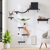 ESOTTE 5-in-1 cat wall shelves assembly view shows easy mount for space-saving setup