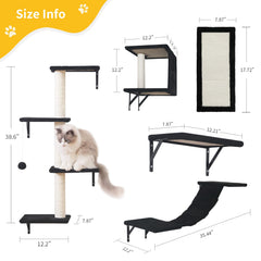 ESOTTE Modern Wall Cat Shelves steps provide easy access and gradual height change.