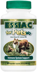 Essiac Pets bottle front highlights easy administration for dogs and cats.