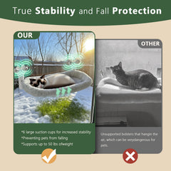 Essovee cat window perch seasonal mats provide year round comfort and easy care