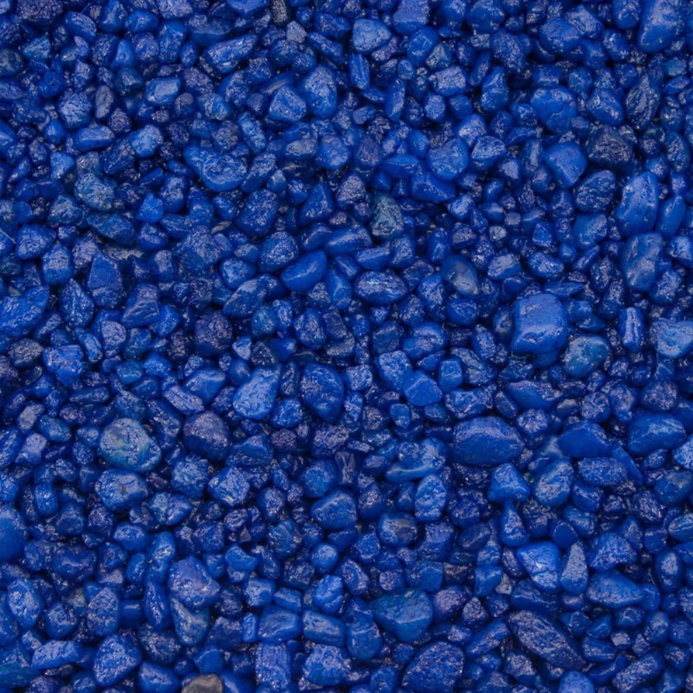 Estes Spectrastone Special Blue aquarium gravel for freshwater tanks enhances aesthetics and substrate stability.