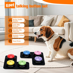 ESYELEC dog-buttons-30-scene-stickers help visually identify commands during training.