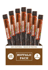 Etta Says Premium Crunchy 7in Buffalo Dog Chews pack offers grain-free, long-lasting chewing.