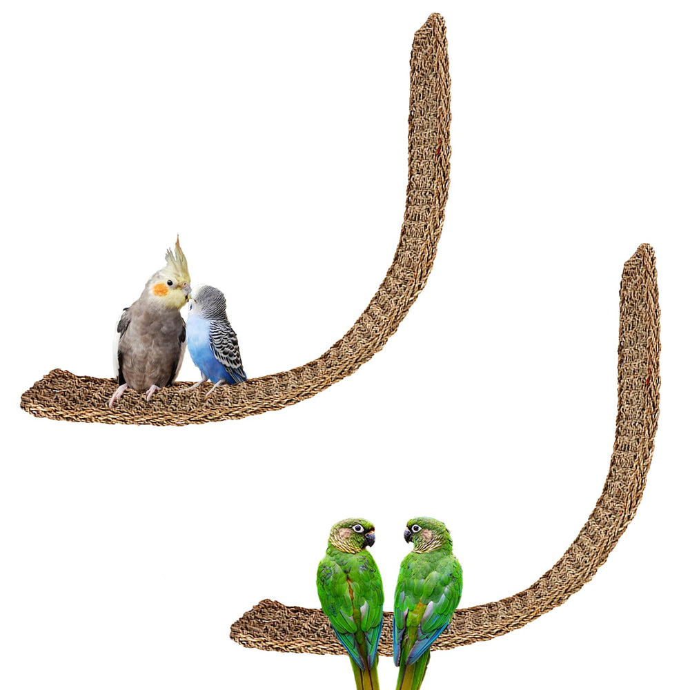EUDORALIFE seagrass mat 39x7 hammock setup for birds promotes natural chewing and lounging.