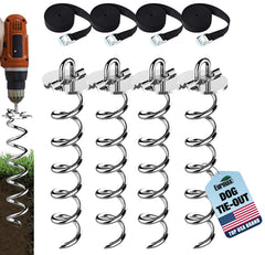 Eurmax trampoline-spiral-stake-kit anchors securely for safe outdoor fun.