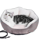 EursurePet heated bed round outer provides plush warmth for winter lounging.