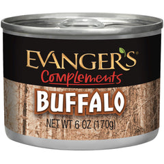 Evanger's Super Premium Buffalo dog cans 24-pack, protein-rich meals.