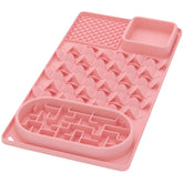 Evenco slow feeder bowl for large dog pink with suction cups supports slower eating