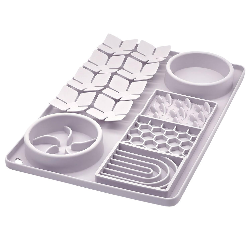 Evenco slow feeder bowl top view with multi-zone design for calmer, slower meals.