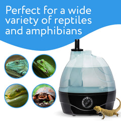 Evergreen Pet Supplies reptile fogger no-spill valve makes refilling simple during daily care