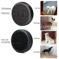 EverNary dog door bell transmitter on wall showing versatile placement.
