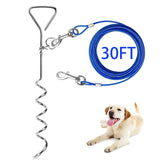 Evilplan dog tie-out cable 30ft blue showing durable outdoor freedom for pets.