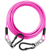 Evilplan 50ft dog tie-out cable in action for outdoor running.